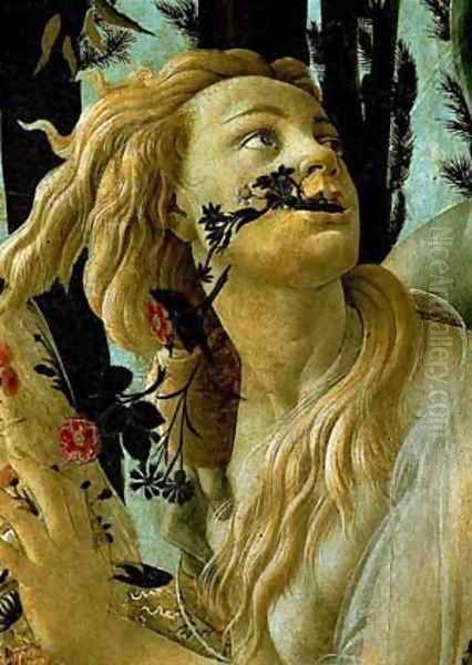 La Primavera Allegory Of Spring (Detail) 1477-78 Oil Painting by Sandro Botticelli