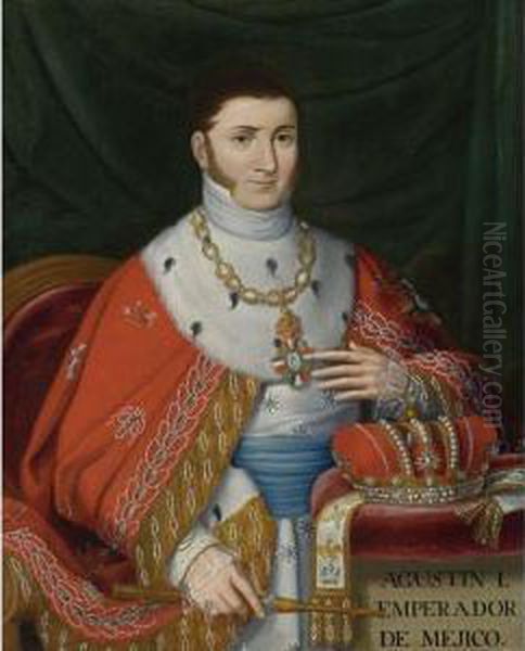 Agustin I. Emperador De Mejico Oil Painting by Jose Maria Vazquez