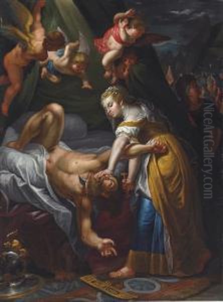 Judith Beheading Holofernes Oil Painting by Jose Maria Vazquez