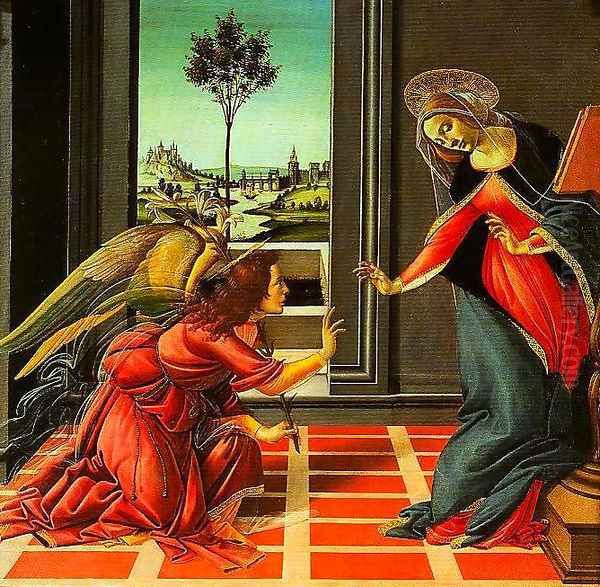 The Annuciation Oil Painting by Sandro Botticelli