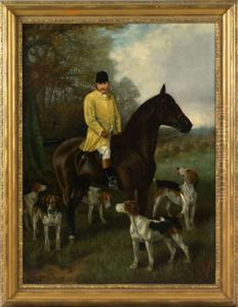 Portrait Of A Gentleman On Horseback Oil Painting by George Veal