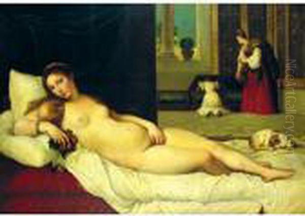 The Venus Of Urbino Oil Painting by Orazio Vecellio