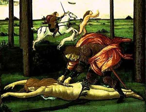 The Story of Nastagio degli Onesti (detail of the second episode) 2 Oil Painting by Sandro Botticelli