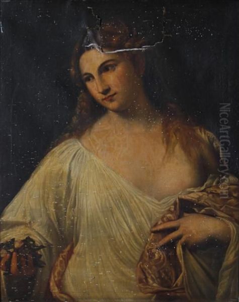 Flora Oil Painting by Tiziano Vecellio (Titian)