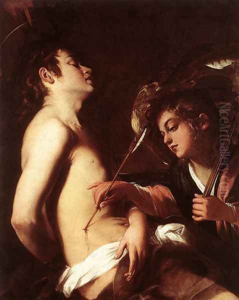 St Sebastian Healed by an Angel c. 1603 Oil Painting by Giovanni Baglione