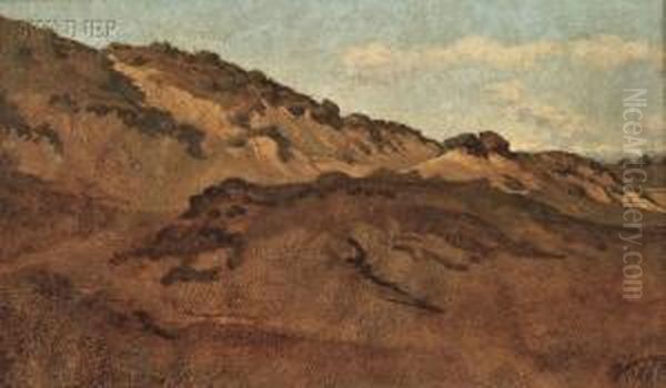 Hillside Between Perugia & Gubbio Oil Painting by Elihu Vedder