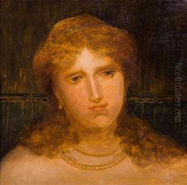 Portrait Of A Roman Girl Oil Painting by Elihu Vedder