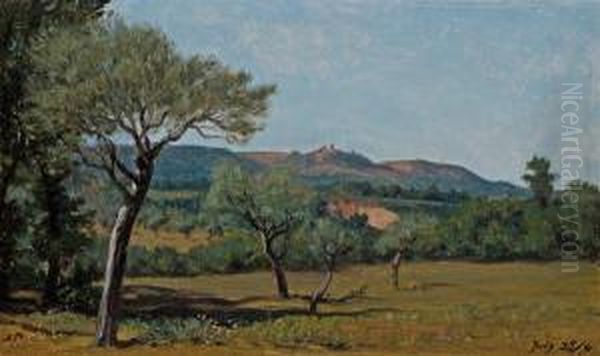 Near Perugia Oil Painting by Elihu Vedder