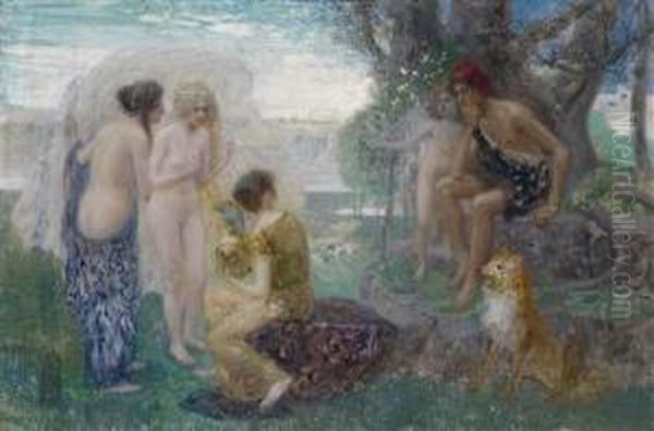 The Judgement Of Paris Oil Painting by Eduard Veith