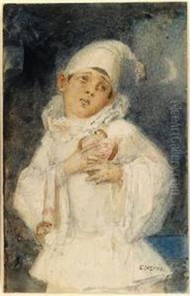 Harlequin Oil Painting by Eduard Veith