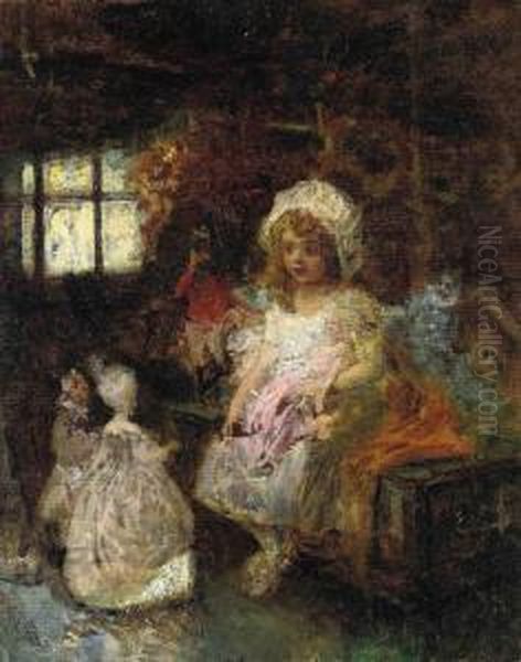 Playtime Friends Oil Painting by Eduard Veith