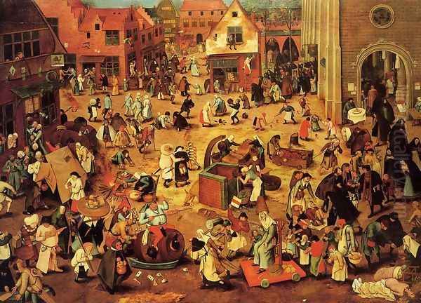 The Battle between Lent and Carnival Oil Painting by Pieter the Elder Bruegel