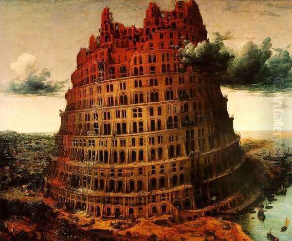 The Little Tower of Babel c. 1563 Oil Painting by Pieter the Elder Bruegel