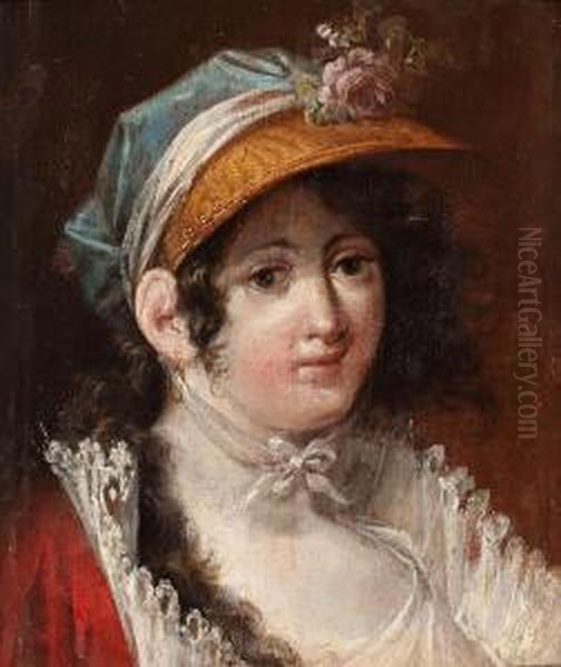 Una Joven Oil Painting by Eugenio Lucas Velazquez