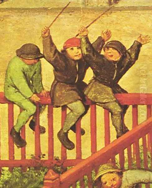 Children's Games (detail 3) 1559-60 Oil Painting by Pieter the Elder Bruegel