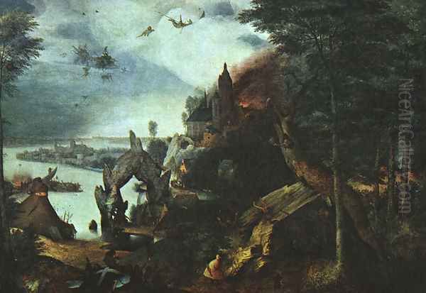 Landscape with the Temptation of Saint Anthony 1555-58 Oil Painting by Pieter the Elder Bruegel