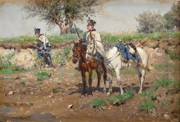 Na Patrolu Oil Painting by Wilhelm Velten