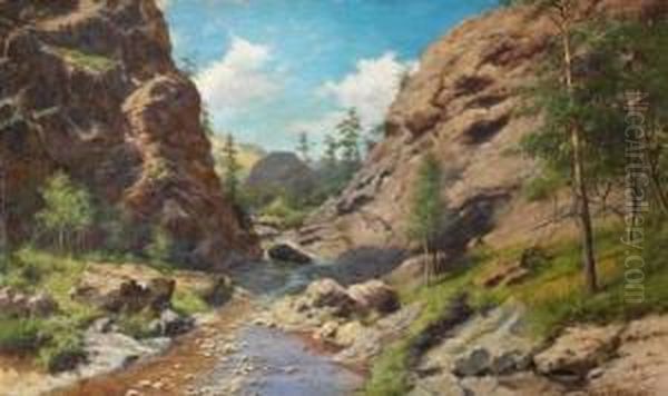 Paysage Rocheux Oil Painting by Ivan Avgustovich Vel'ts