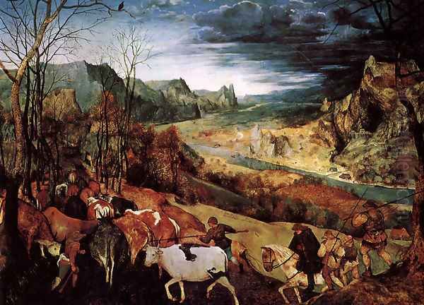 The Return of the Herd (or November) Oil Painting by Pieter the Elder Bruegel