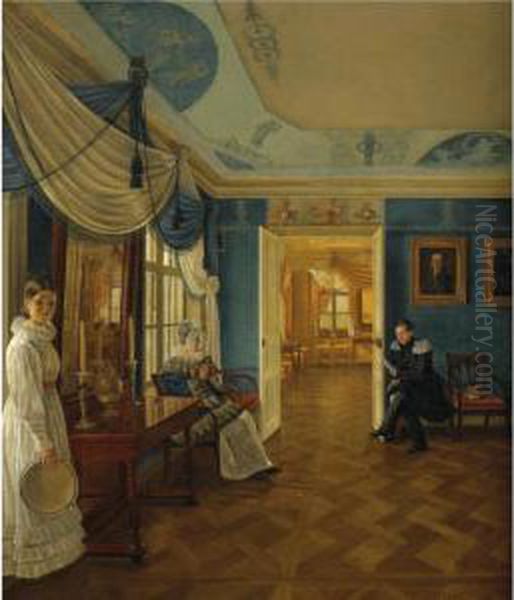 Interior Oil Painting by Alexej Gavrilovitj Venetsianov