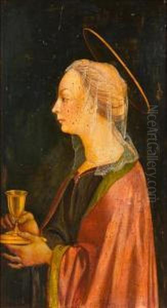 Bildnis Einer Heiligen. Oil Painting by Domenico Veneziano