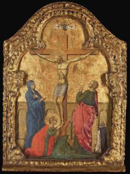 The Crucifixion With A Dominican Friar Oil Painting by Paolo Veneziano