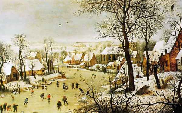 Winter Landscape with a Bird Trap Oil Painting by Pieter the Elder Bruegel