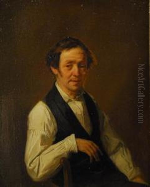 Portrait Of A Man Oil Painting by Camille Vennemann