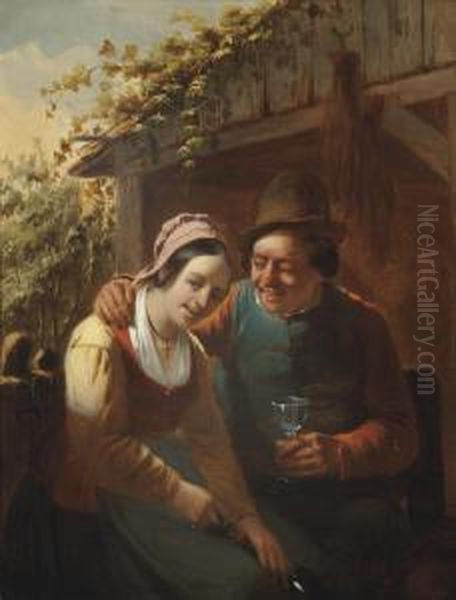 Merrymaking At The Stables Oil Painting by Camille Vennemann