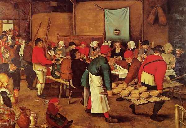 The Wedding Feast in a Barn Oil Painting by Pieter the Elder Bruegel