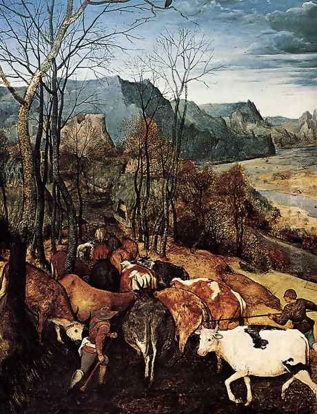 The Return of the Herd [detail] (or November) I Oil Painting by Pieter the Elder Bruegel