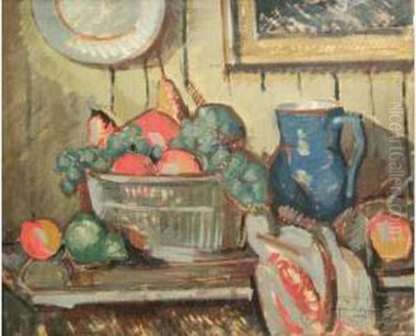 Nature Morte Au Compotier Oil Painting by Ernest Ventrillon