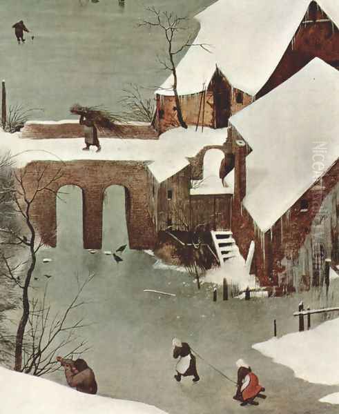 Hunters in the snow (detail 1) Oil Painting by Pieter the Elder Bruegel