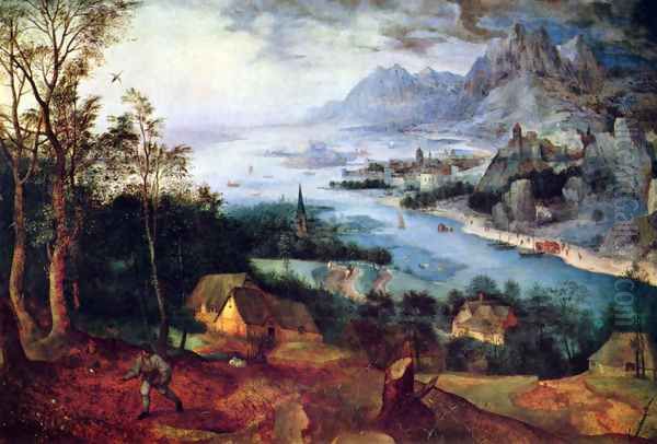 River Landscape with a Sower Oil Painting by Pieter the Elder Bruegel