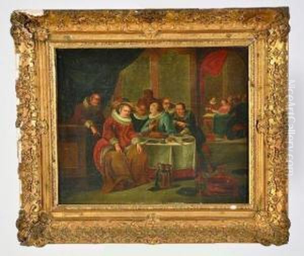 reunion Autour D'une Collation Oil Painting by Franz Xavier Hendrick Verbeeck