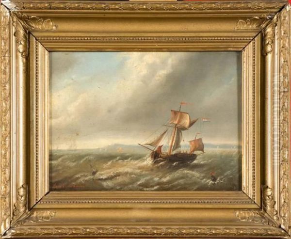 Marine Oil Painting by Louis Verboeckhoven