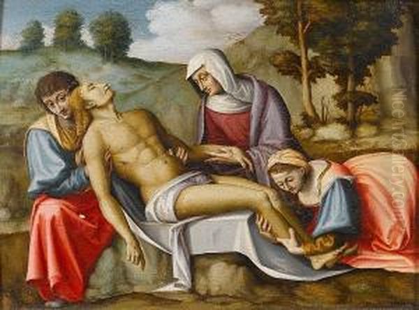 The Lamentation Oil Painting by Francesco Ubertini Bacchiacca II