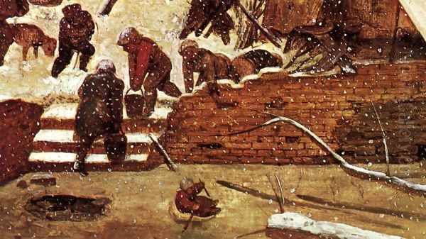 Adoration of the Kings in the Snow (detail) Oil Painting by Pieter the Elder Bruegel