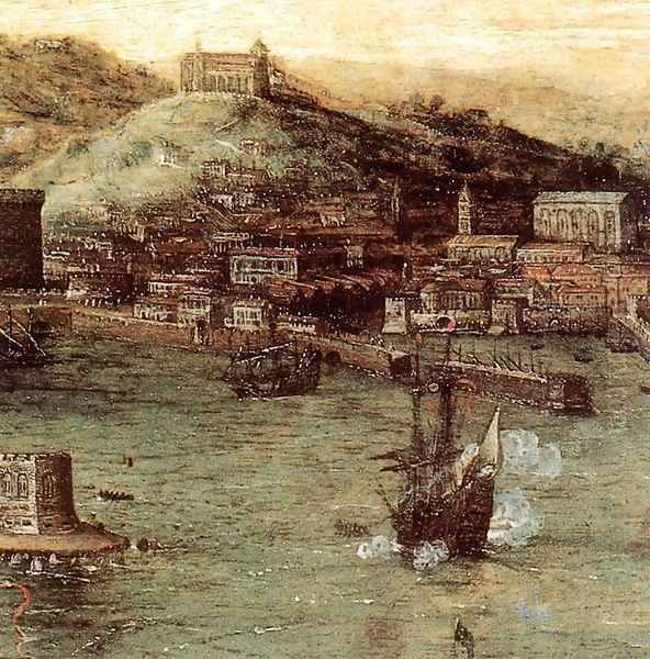 Naval Battle in the Gulf of Naples (detail) Oil Painting by Pieter the Elder Bruegel