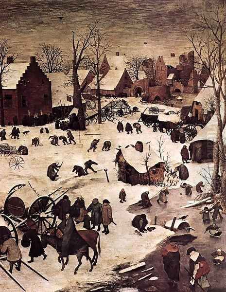 The Census at Bethlehem (detail) Oil Painting by Pieter the Elder Bruegel