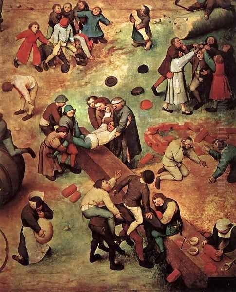 Children's Games (detail) Oil Painting by Pieter the Elder Bruegel