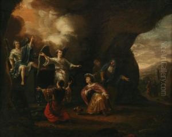 Die Drei Marien Am Leeren Grabe Oil Painting by Adriaen The Elder Verdoel