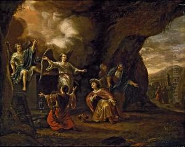 Die Drei Marien Am Grab Oil Painting by Adriaen The Elder Verdoel