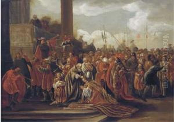 The Anointing Of Solomon (?) Oil Painting by Adriaen The Elder Verdoel