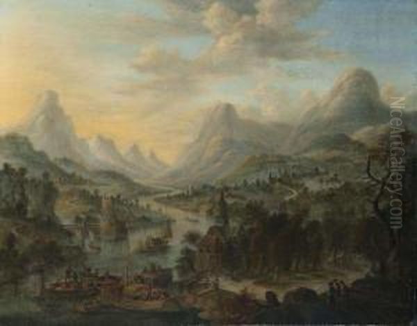 Vue De La Vallee Du Rhin Oil Painting by Cornelis Verdonck