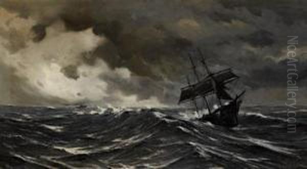 Tempestad En El Mar Oil Painting by Ricardo Verdugo Landi