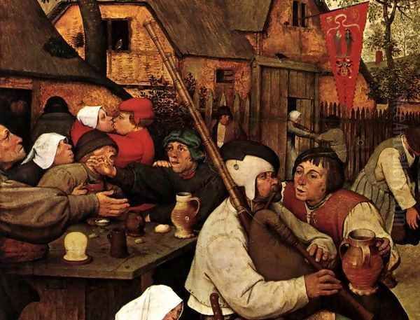 The Peasant Dance (detail) Oil Painting by Pieter the Elder Bruegel