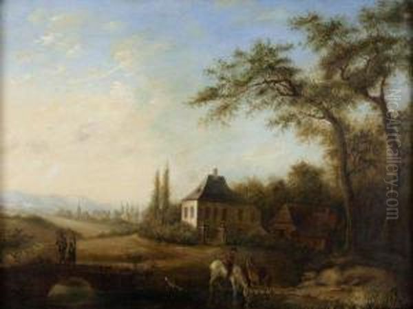 Halte Du Cavalier Dans Un Paysage Oil Painting by Jan Peeter Verdussen