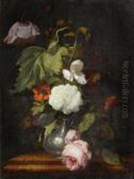 Still Life With Flowers Oil Painting by Herman Verelst