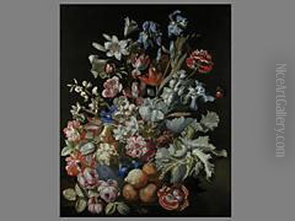 Blumenstillleben In Vase Oil Painting by Herman Verelst